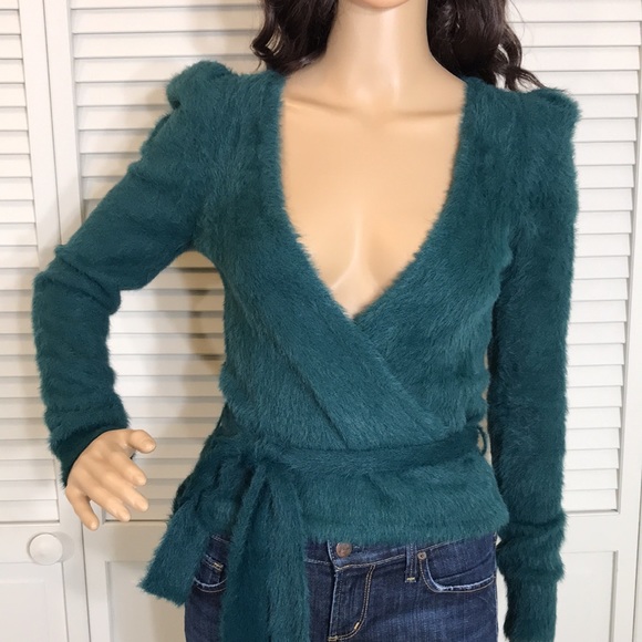 Revolve MAJORELLE Emerald Green Coco Wrap Sweater XS - Picture 5 of 15